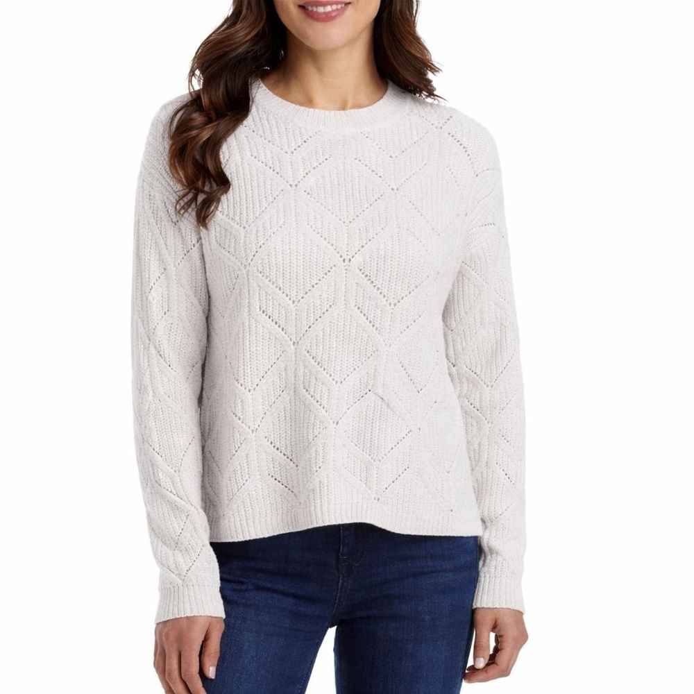 Weatherproof Women's XL Pullover Sweater Cream Polyester H0946